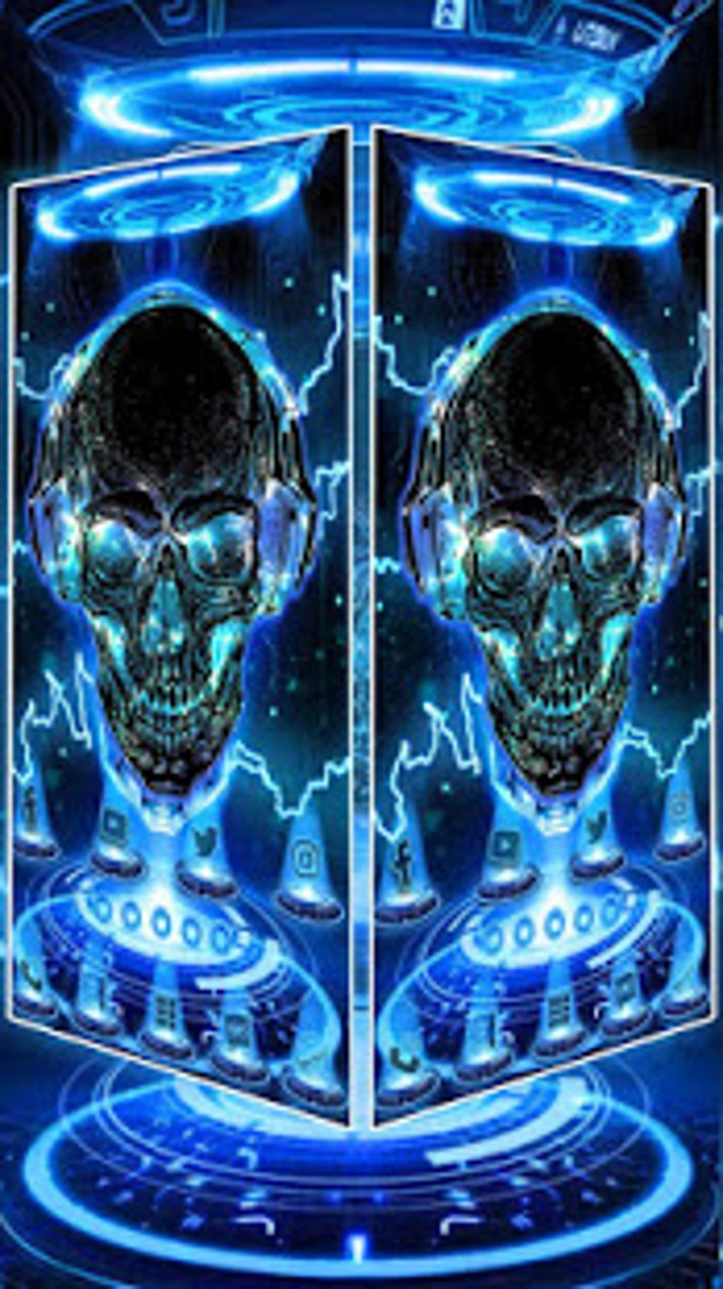 Neon Tech Skull Themes HD Wallpapers 3D icons for Android ..., hd wallpaper neon skull